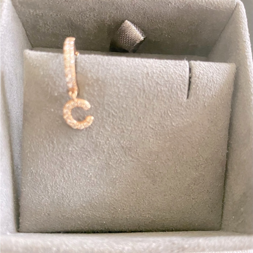 Jacquie Aiche Pave Diamond Mini Letter Hoop